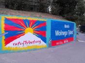 flaga Tybetu z tabliczką