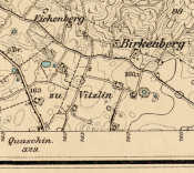 Eichenberg na mapie z 1913 (Zaznaczona została studnia - 