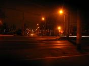 Wylot ulicy Zakret do Oksywia nocą