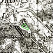 Lokalizacja zieleńca na mapie z 1942 r.