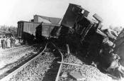 Wykolejenie pociągu w 1942 przy obecnej ul. Złocieniowej