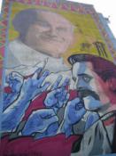 mural - Papież i Wałęsa