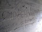 Ten napis zostawił prawdopodobnie żołnierz z okolic Smoleńska.