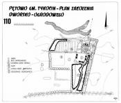 Plan założenia dworsko-ogrodowego w Pentowie - stan z 1988 r.