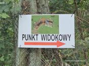 Znak przy bramie, taki sam jest na słupie po drugiej stronie dw102