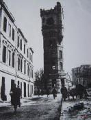 Lata 1944-1946 , Uszkodzona przez ostrzał artyleryjski wieża ciśnień