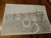 To mój drugi obrazek inspirowany mostem Poniatowskiego. Pierwszy był techniką kolażu w czwartej klasie podstawówki.