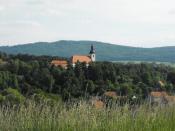 Widok na Słup z miesca gdzie jest skrzynka