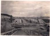 Zdjęcie z budowy zbiorników w 1940 roku.