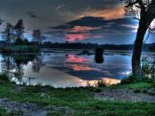 Widok z grobli na zachód