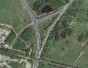 Zdjęcie satelitarne skrzyżowania, kiedy nie było węzła autostradowego