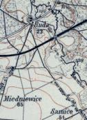 Okolica na niemieckiej mapie z czasów I wojny