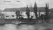 Stare koszary okolo 1917 roku, widok z Kępy Młyńskiej