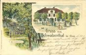 Pocztówka reklamująca restaurację „Schwabental”z 1899 r.