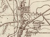 Bród i kładka - mapa z międzywojnia