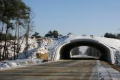 Tunel zimą, podczas budowy obwodnicy