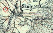 Skuły, Skobielówka i cmentarz na mapie z 1915r.