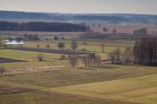 Widok z góry na Narew pod koniec zimy