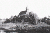 Kościół i most dawniej (data nieznana)