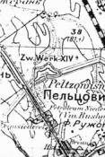 Fort XIVA Pelcowizna - mapa 1919 rok