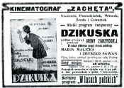 Reklama kina „Zachęta” z „Gazety Pabjanickiej”, 1929 r.