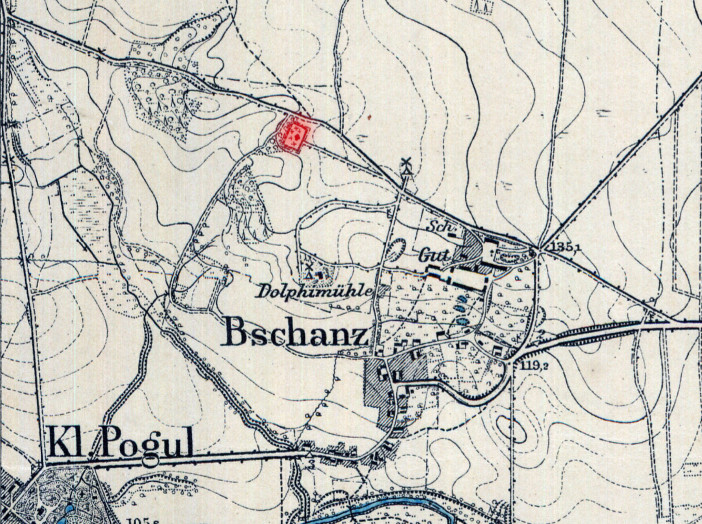 Na mapie z 1912 r.
